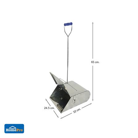 ที่โกยผงสเตนเลสพร้อมฝาเปิด-ปิด ด้ามยาว ACCO 9.5 นิ้ว สีเงิน_6