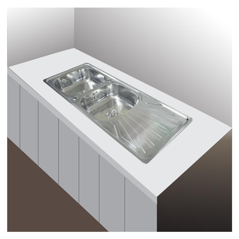 ซิงค์ฝัง 2 หลุม 1 ที่พัก TECNOSTAR TNS 1202 สีเงิน