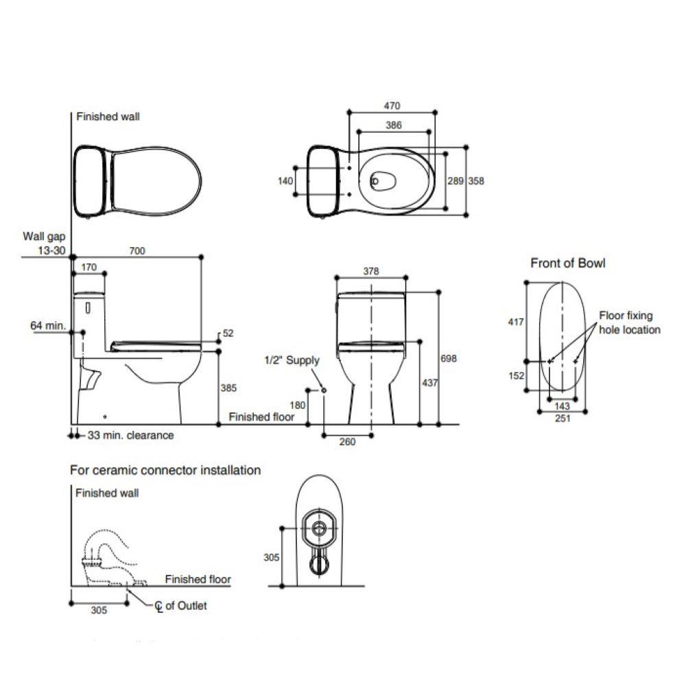 สุขภัณฑ์ 1 ชิ้น KOHLER K-31739X-S-0 3/4.5 ลิตร สีขาว