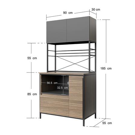 ครัวสำเร็จรูปท็อปเรียบ CABIN RALPH 90 ซม. สีน้ำตาล_5