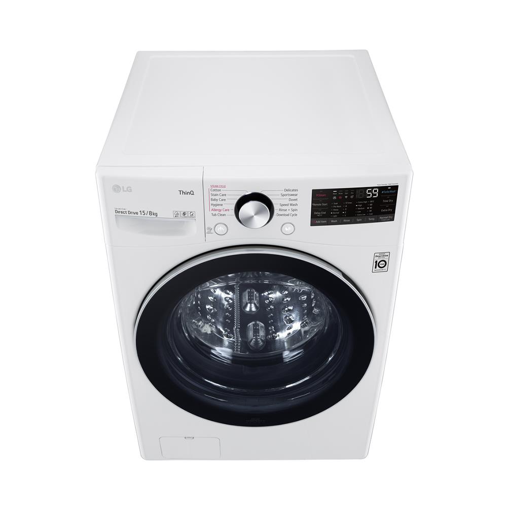 เครื่องซักอบ LG F2515RTPW 15/8 กก. 1200RPM อินเวอร์เตอร์