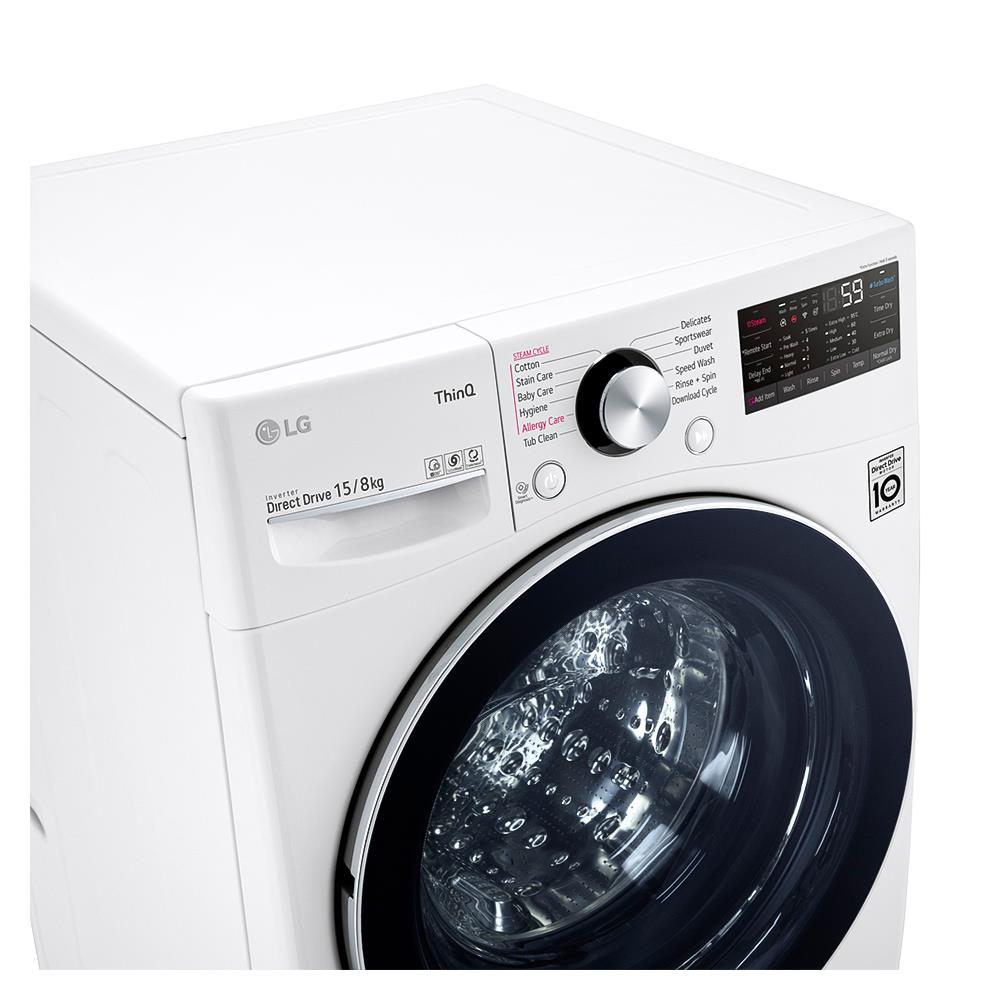 เครื่องซักอบ LG F2515RTPW 15/8 กก. 1200RPM อินเวอร์เตอร์