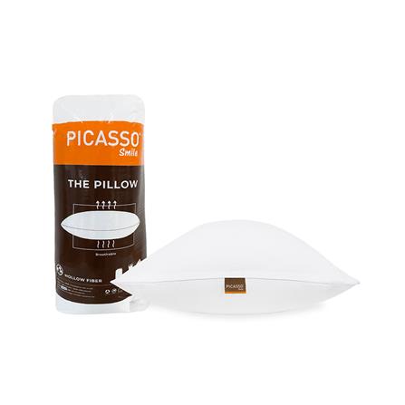 หมอนหนุนสุญญากาศ ใยสังเคราะห์ PICASSO SMILE 19x29 นิ้ว สีขาว_4