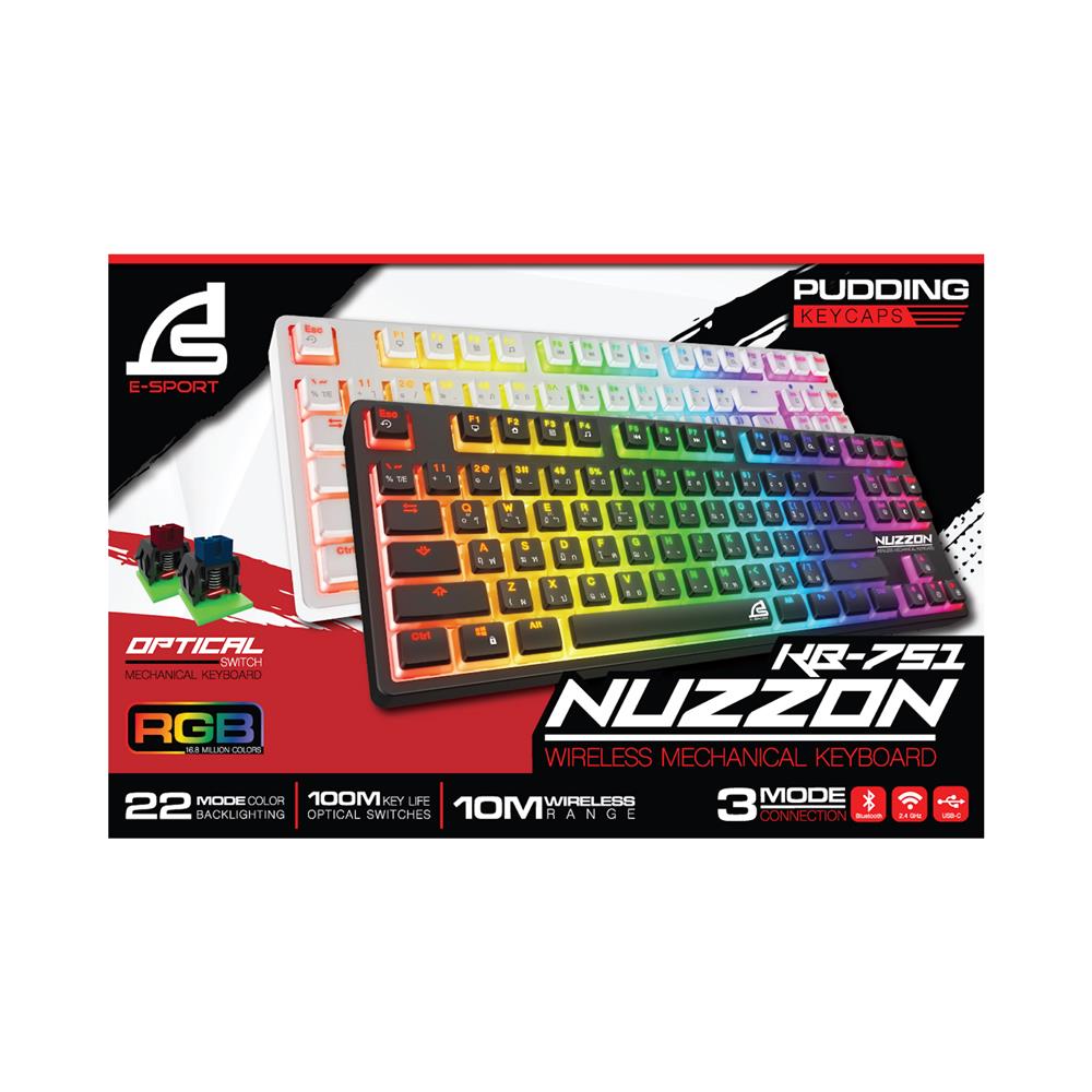 คีย์บอร์ดเกมมิ่ง SIGNO NUZZON KB-751BLK R สีดำ