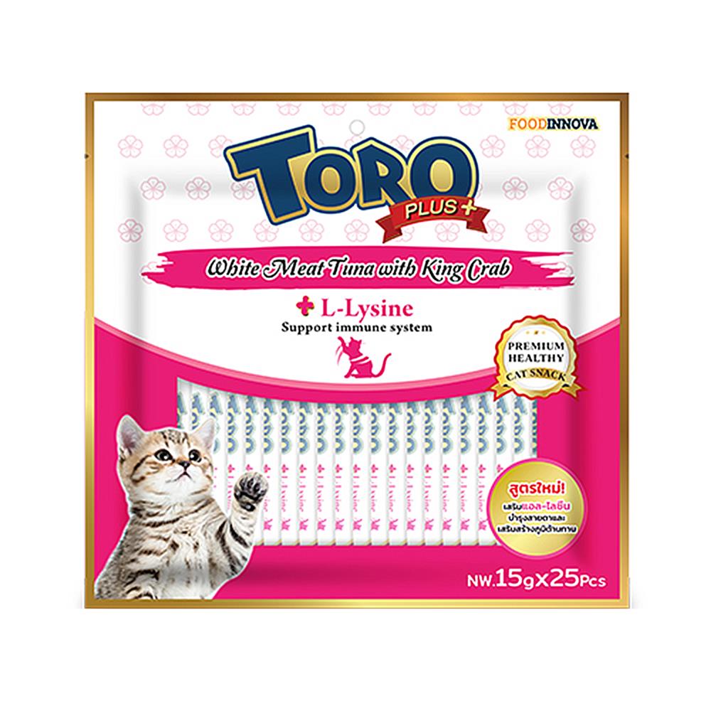 ขนมแมวเลีย TORO PLUS WHITE MEAT TUNA WITH KING CRAB แพ็ก 25 ชิ้น