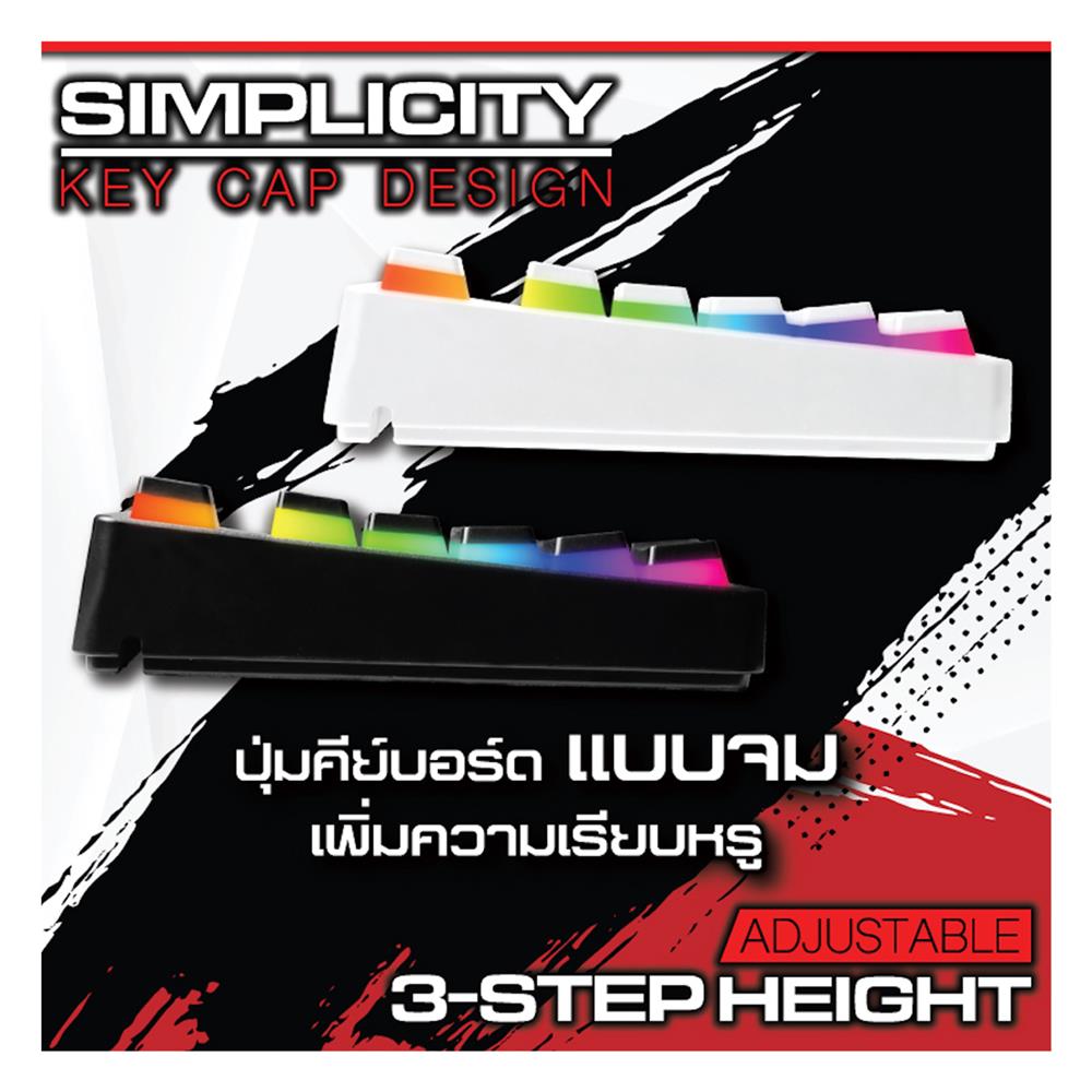 คีย์บอร์ดเกมมิ่ง SIGNO NUZZON KB-751W R สีขาว