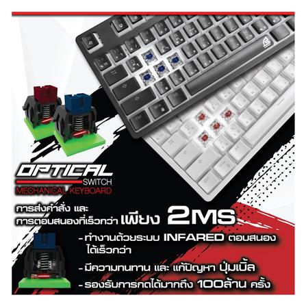 คีย์บอร์ดเกมมิ่ง SIGNO NUZZON KB-751W R สีขาว_5
