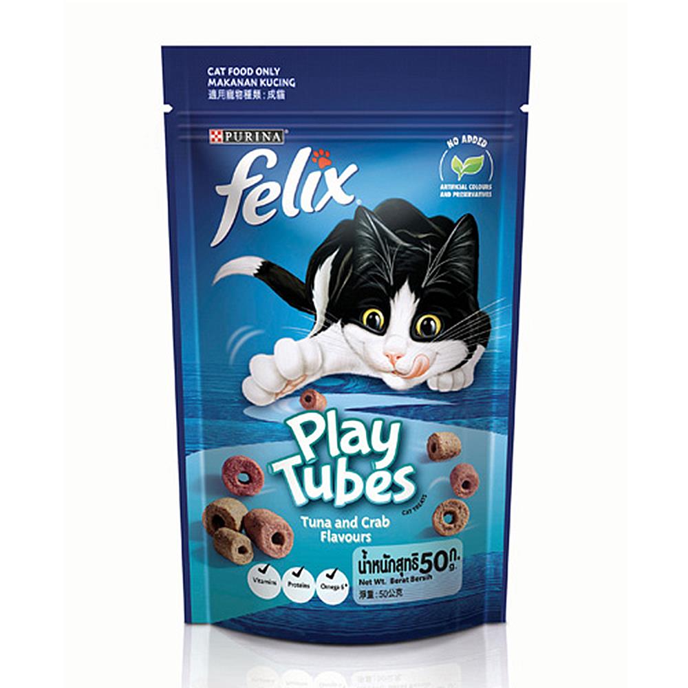 ขนมแมว FELIX PLAY TUBES TUNA & CRAB 50 ก.