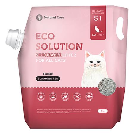 ทรายแมวภูเขาไฟ NATURAL CORE ECO SOLUTION BLOOMING RED 4 กก.