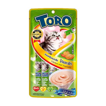ขนมแมวเลีย TORO CHICKEN AND VEGETABLE แพ็ก 5 ชิ้น