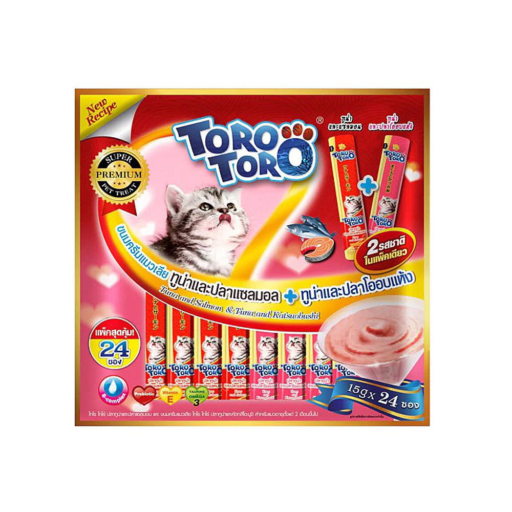 ขนมแมวเลีย TORO TUNA KATSUO AND SALMON แพ็ก 24 ซอง