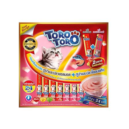 ขนมแมวเลีย TORO TUNA KATSUO AND SALMON แพ็ก 24 ซอง_0