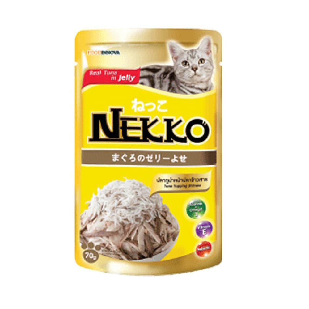 อาหารเปียกแมว NEKKO TUNA WITH SHIRASU IN JELLY 70 ก.