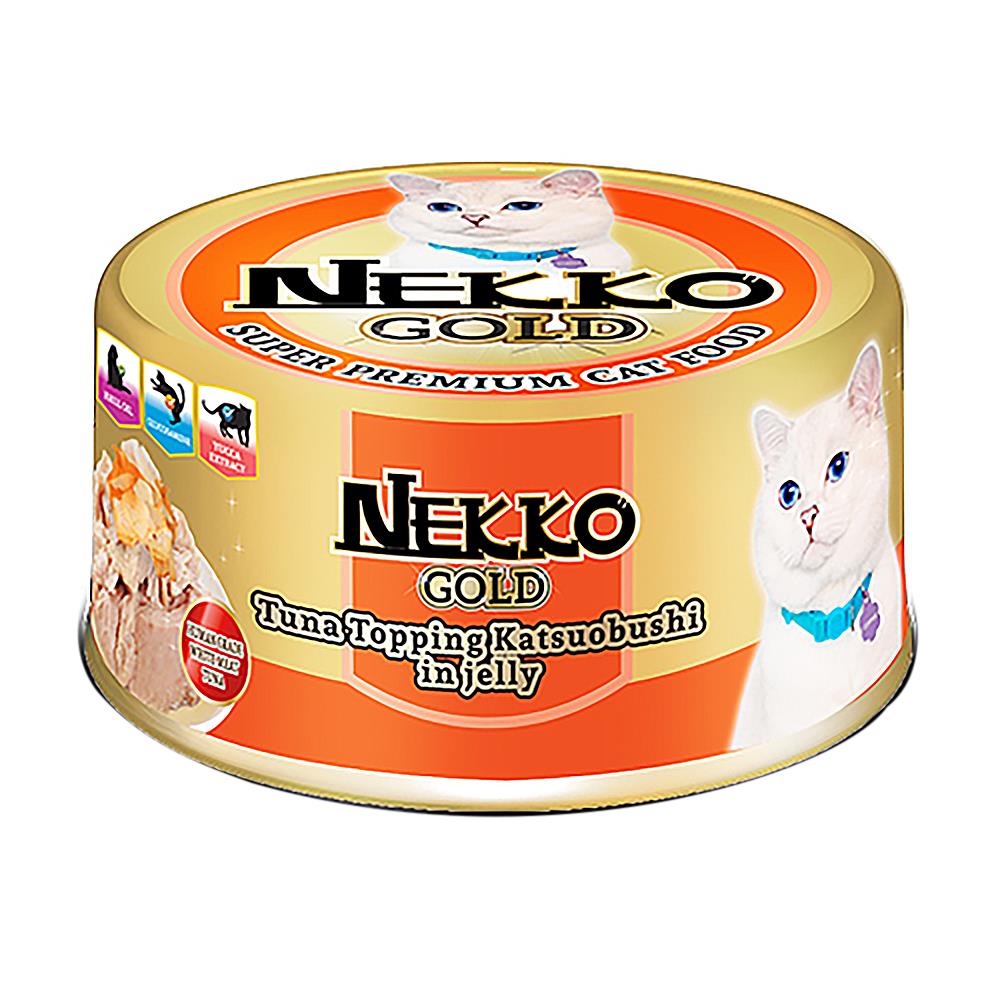อาหารเปียกแมว NEKKO GOLD TUNA WITH KATSUO IN JELLY 85 ก.