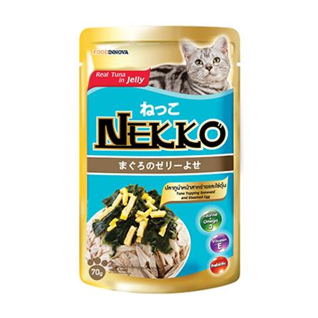 อาหารเปียกแมว NEKKO TUNA WITH SEAWEED & STEAMED EGG IN JELLY 70 ก.