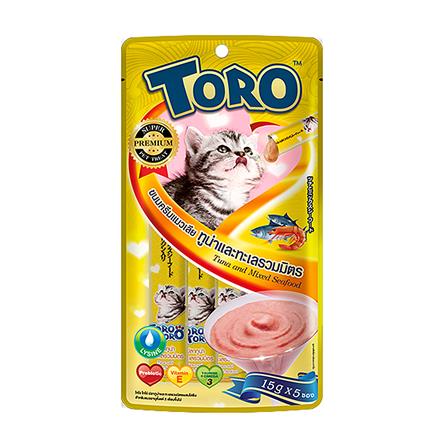 ขนมแมวเลีย TORO TUNA AND MIXED SEAFOOD แพ็ก 5 ชิ้น