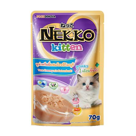 อาหารเปียกแมว NEKKO KITTEN TUNA CREAMY MIX KATSUO 70 ก._0