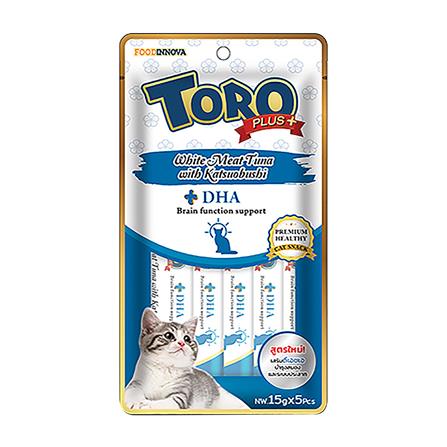 ขนมแมวเลีย TORO PLUS WHITE MEAT TUNA WITH KATSUOBUSHI แพ็ก 5 ชิ้น