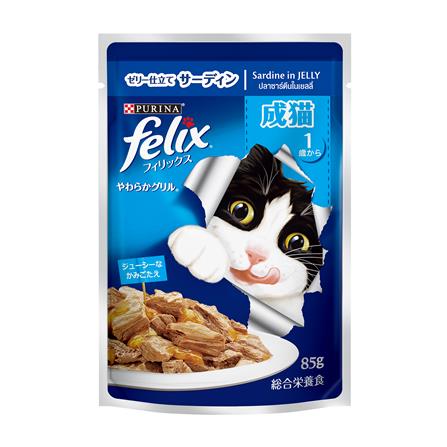 อาหารเปียกแมว FELIX ADULT SARDINE IN JELLY 85 ก.