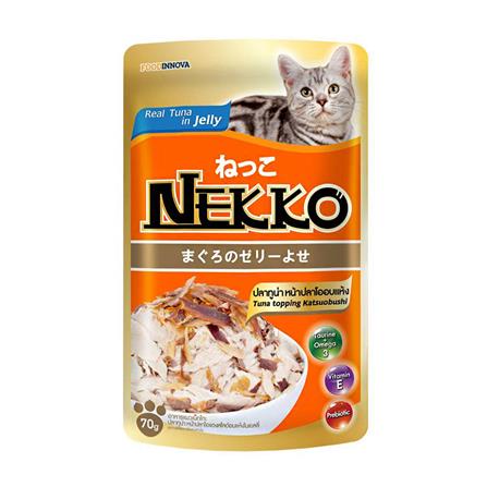 อาหารเปียกแมว NEKKO TUNA WITH KATSUOBUSHI IN JELLY 70 ก.