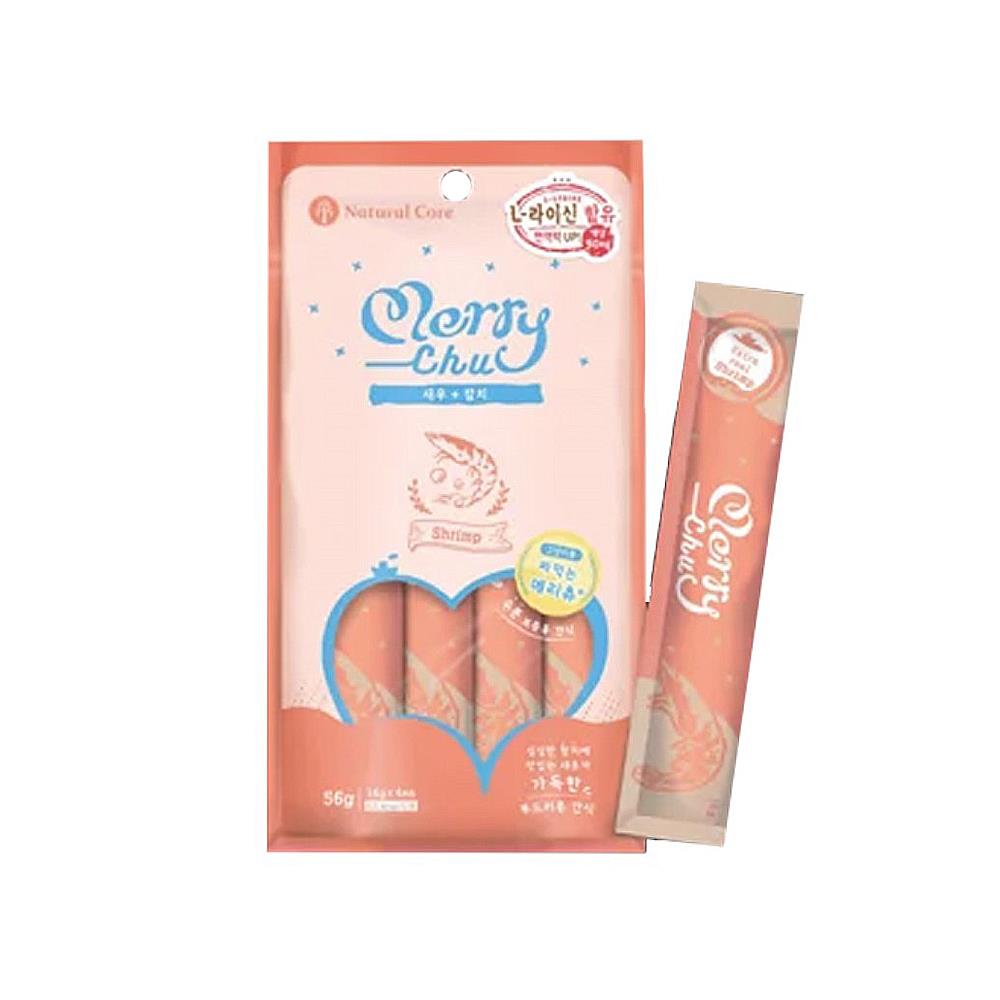 ขนมแมวเลีย NATURAL CORE MERRY CHU TUNA & SHRIMP 56 ก.