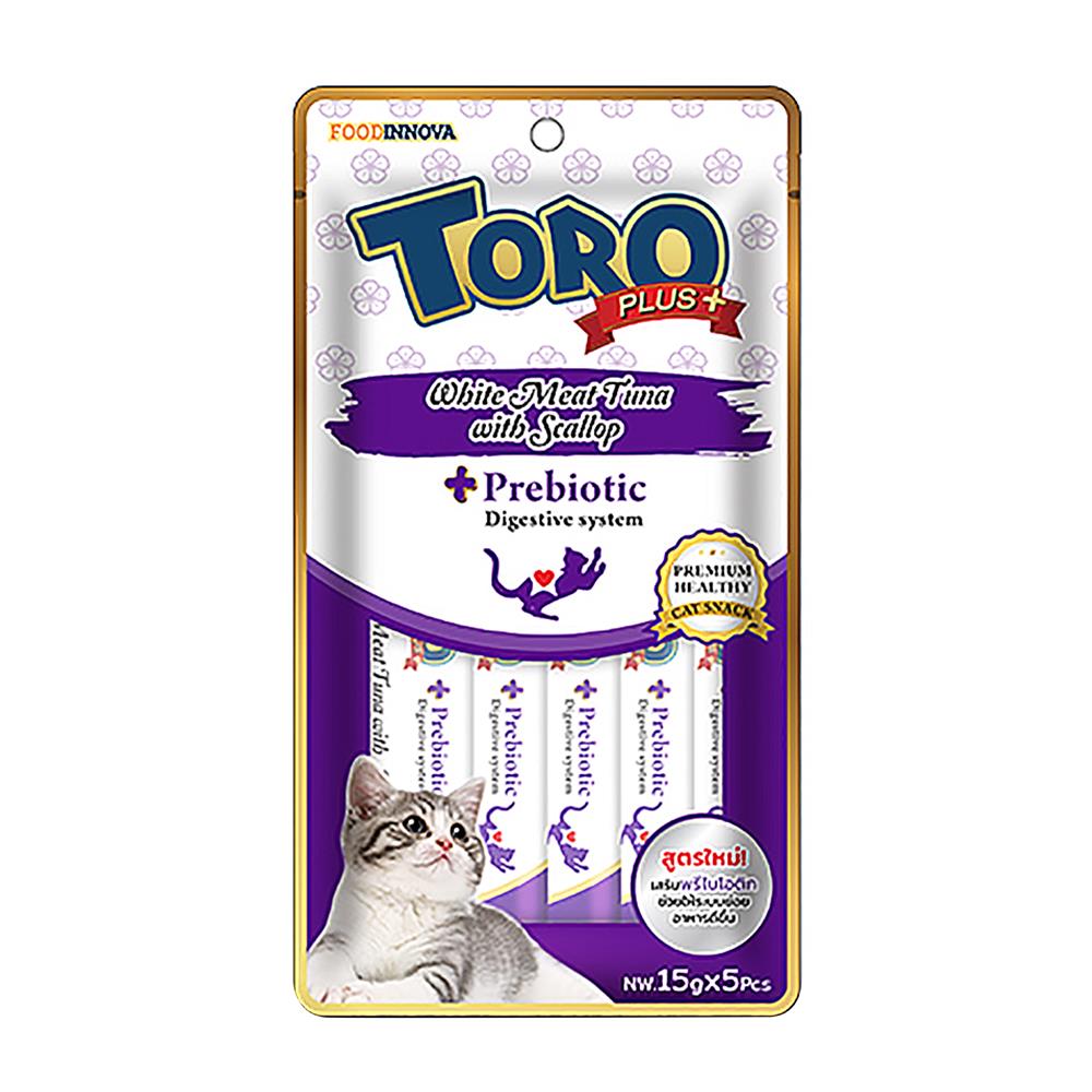 ขนมแมวเลีย TORO PLUS WHITE MEAT TUNA WITH SCALLOP แพ็ก 5 ชิ้น