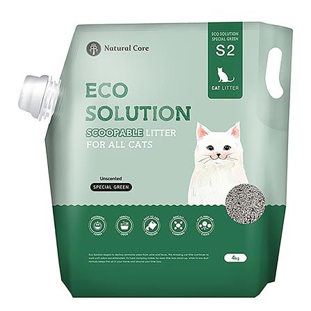 ทรายแมวภูเขาไฟ NATURAL CORE ECO SOLUTION SPECIAL GREEN 4 กก.