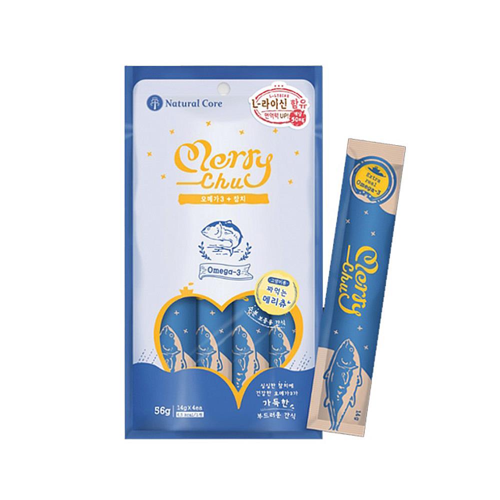 ขนมแมวเลีย NATURAL CORE MERRY CHU TUNA & OMEGA OIL 56 ก.