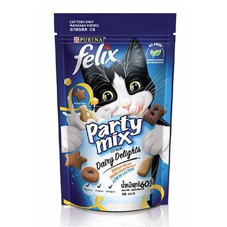 ขนมแมว FELIX PARTY MIX MILK & CHEDDAR CHEESE 60 ก._0