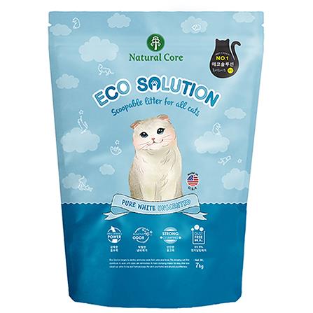 ทรายแมวภูเขาไฟ NATURAL CORE ECO SOLUTION PURE WHITE 7 กก.