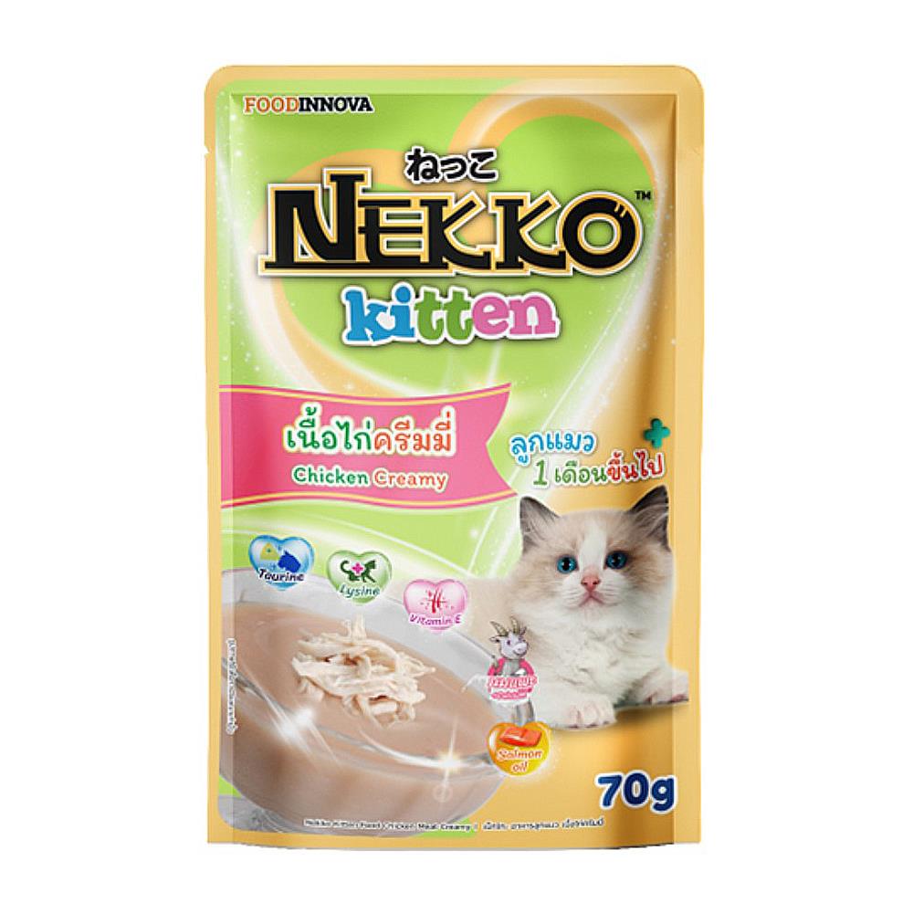 อาหารเปียกแมว NEKKO KITTEN CHICKEN CREAMY 70 ก.