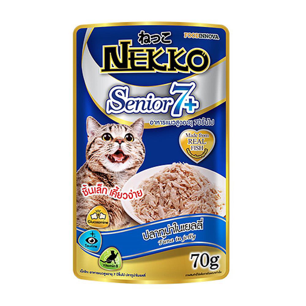 อาหารเปียกแมว NEKKO TUNA IN JELLY 7+ 70 ก.