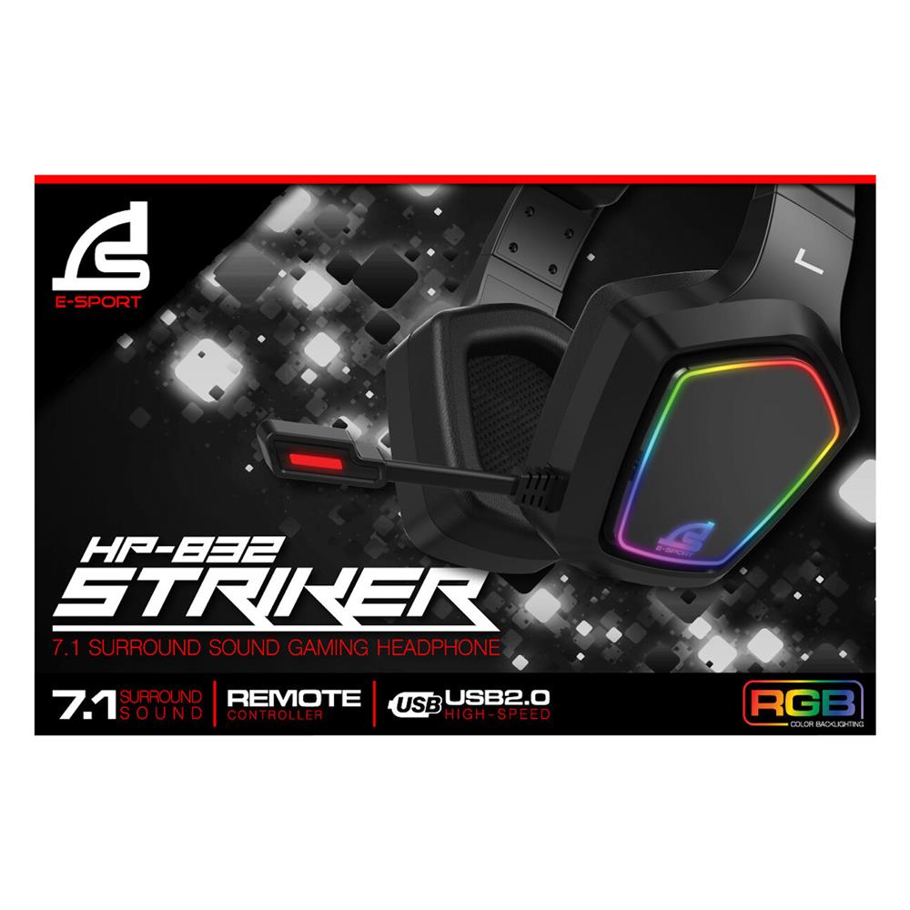 หูฟังเกมมิ่ง 7.1 SIGNO STRIKER HP-832 สีดำ