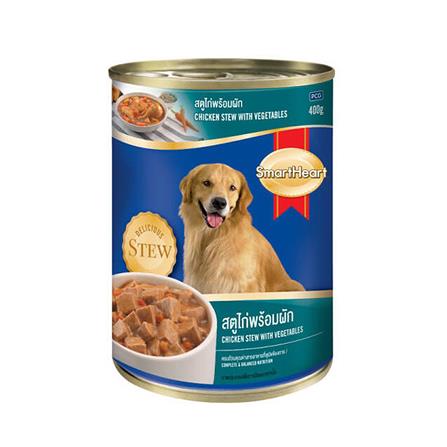 อาหารเปียกสุนัข SMARTHEART ADULT รสสตูไก่พร้อมผัก 400 ก.