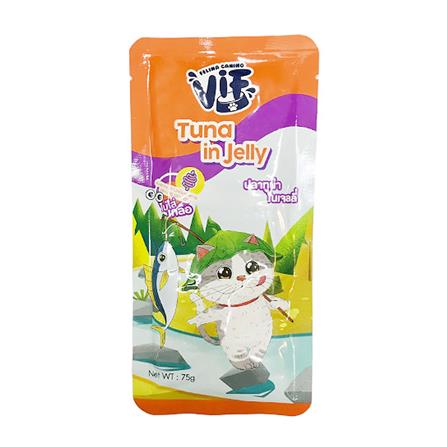 อาหารเปียกแมว FELINA CANINO VIF รสทูน่าในเจลลี่ 75 ก.
