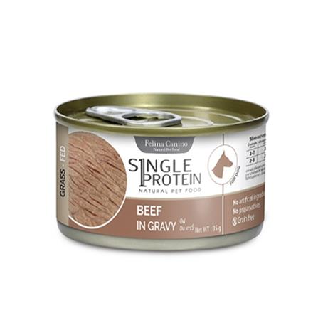 อาหารเปียกสุนัข FELINA CANINO SINGLE PROTEIN BEEF IN GRAVY 85 ก._0