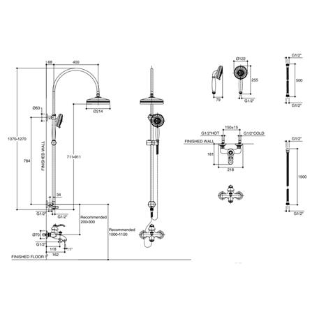 ฝักบัว RAIN SHOWER ผสม KOHLER K-98418T-D4-CP_1