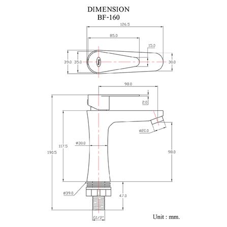 ก๊อกอ่างล้างหน้า HANG BF-160 สีเงิน_3