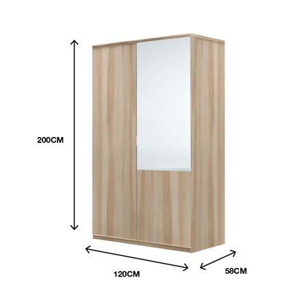 ตู้เสื้อผ้า 2 บานเปิด BURO MAGNUS 120 ซม. สีเนเชอรัลแอช_4