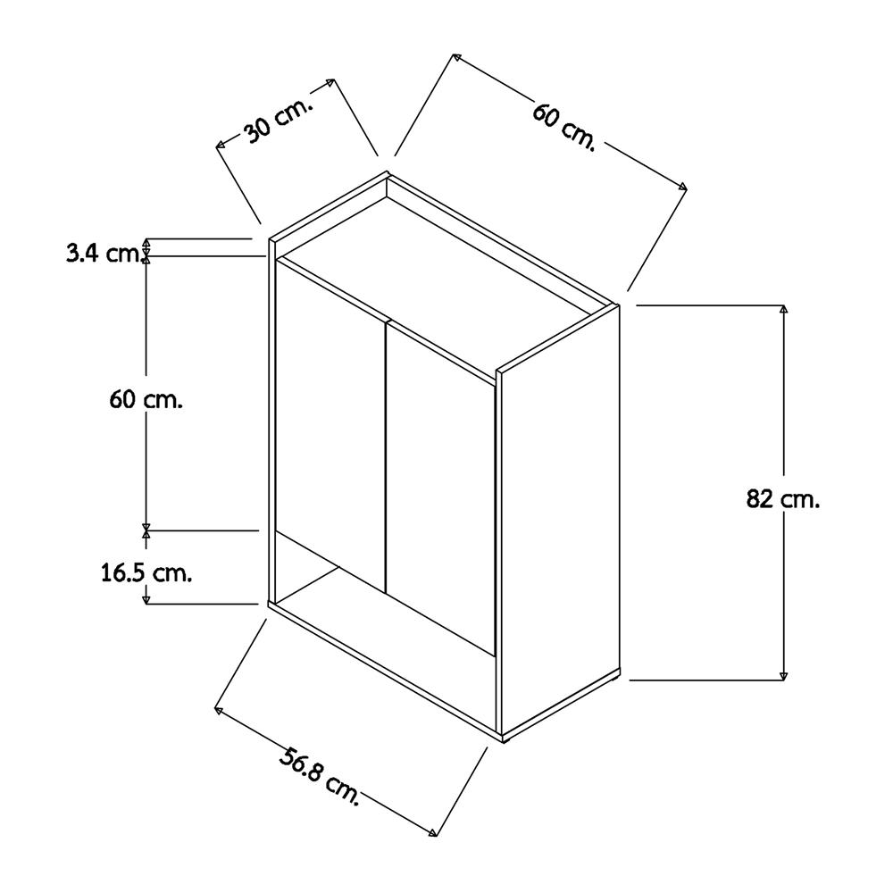 ตู้วางรองเท้า FURDINI SB6082 60 ซม. สีฮันนี่วอลนัท/กราไฟท์