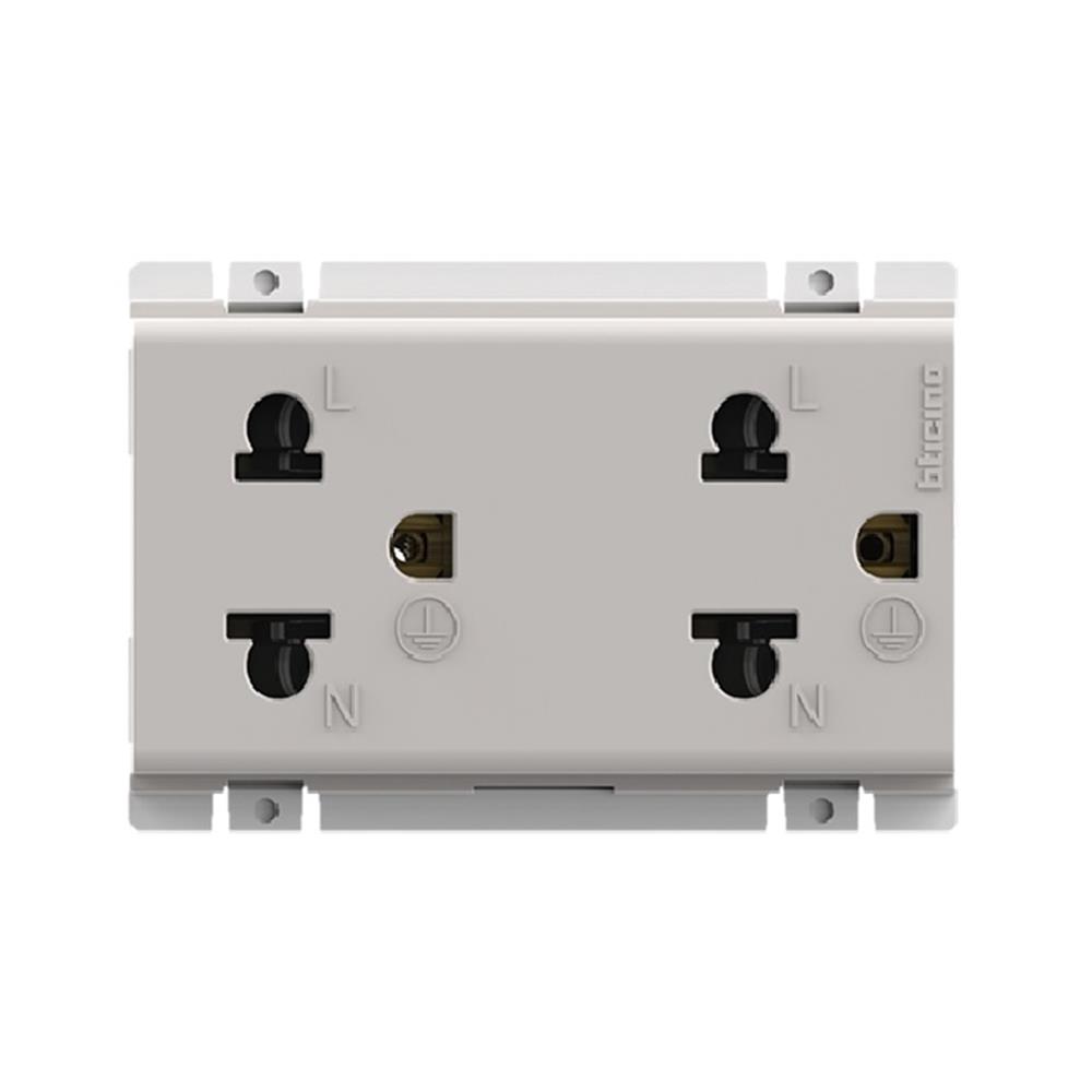 เต้ารับคู่ 3 ขา BTICINO BAMBOO AE2125DB สีขาว