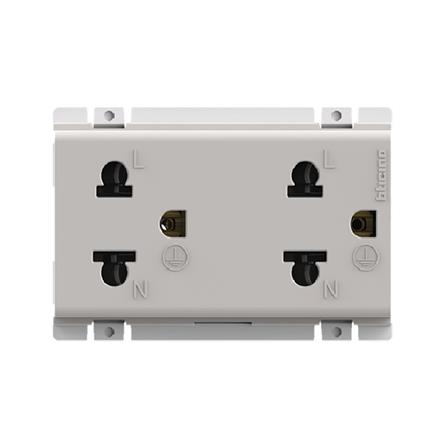 เต้ารับคู่ 3 ขา BTICINO BAMBOO AE2125DB สีขาว