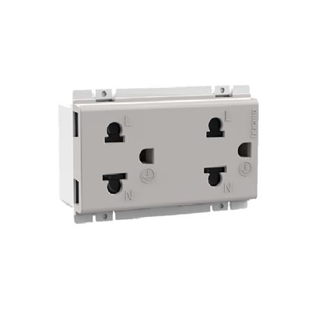 เต้ารับคู่ 3 ขา BTICINO BAMBOO AE2125DB สีขาว_1