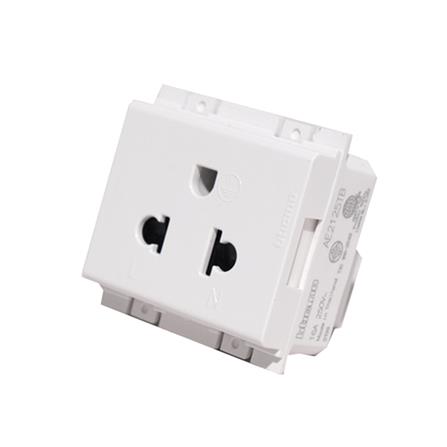 เต้ารับเดี่ยว 3 ขา มีม่านนิรภัย BTICINO BAMBOO AE2125TB สีขาว_1