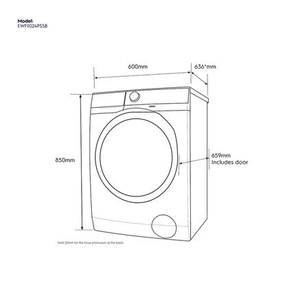 เครื่องซักผ้าฝาหน้า ELECTROLUX EWF9024P5SB 9 กก. อินเวอร์เตอร์+ขาตั้ง_7