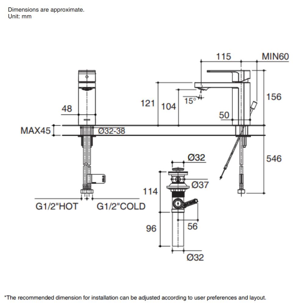 ก๊อกอ่างล้างหน้าผสม KOHLER K-23472T-4-AF