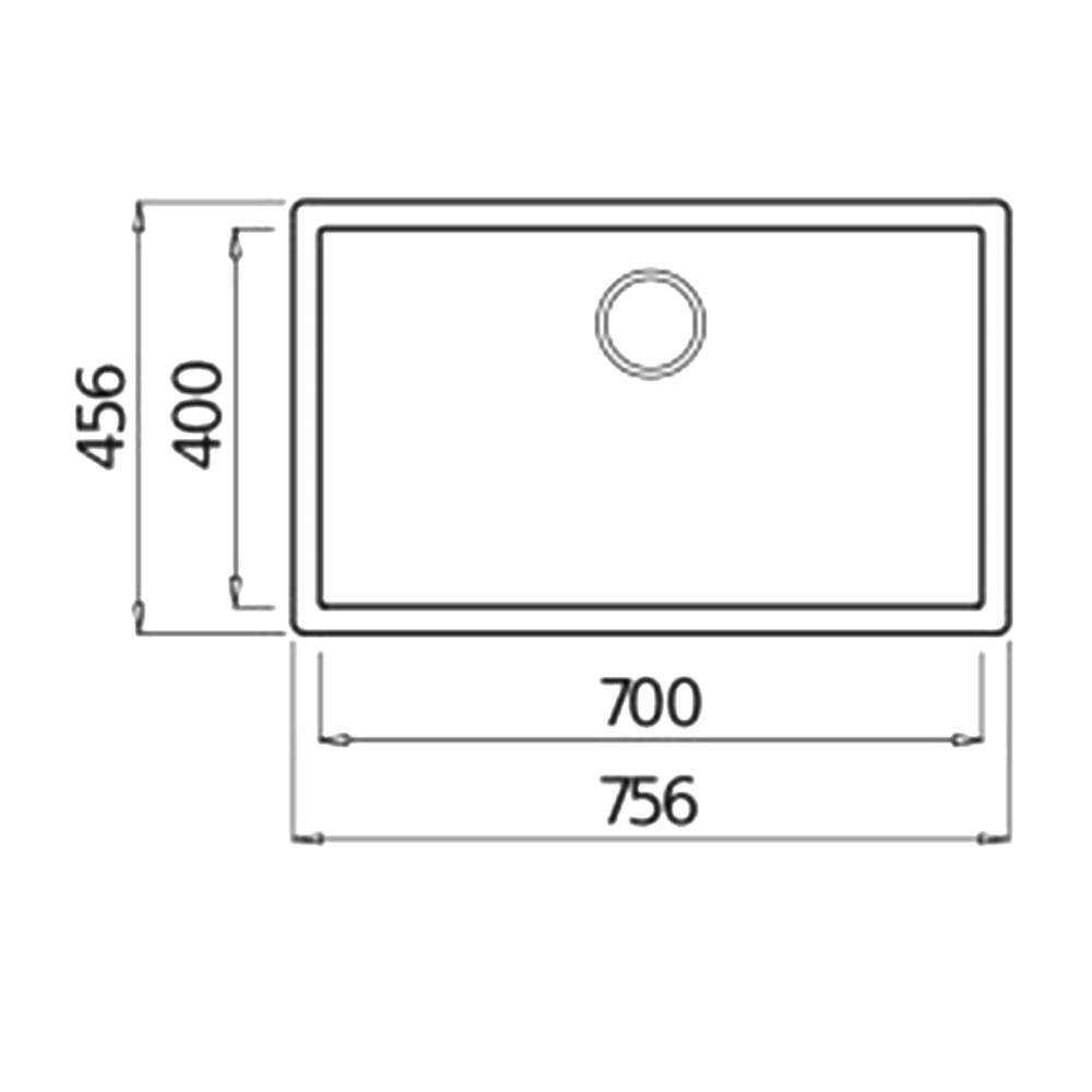 ซิงค์ฝัง 1 หลุม METRIX TEM100BL สีดำ