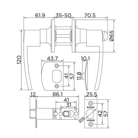 เขาควายห้องน้ำ ESTHER EAL-01-167-63 สีสเตนเลส_2