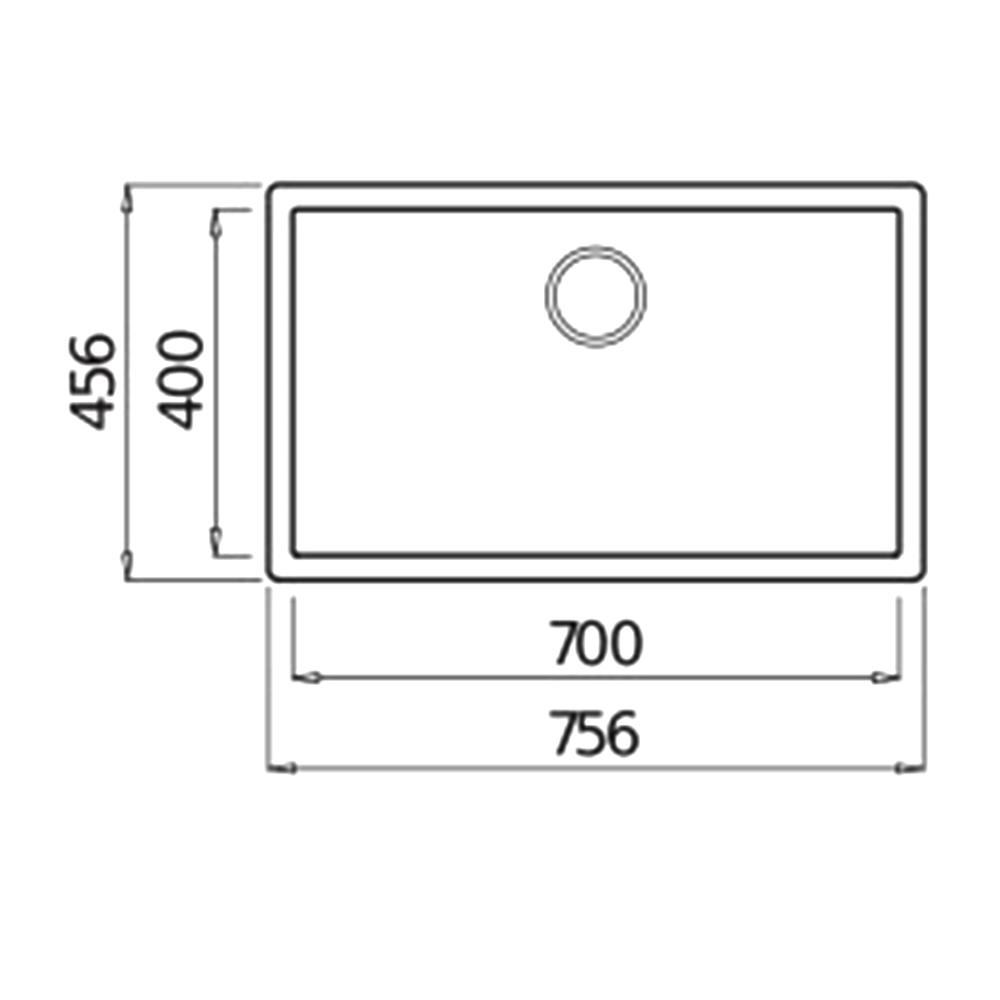 ซิงค์ฝัง 1 หลุม METRIX TEM100NG สีเขียว