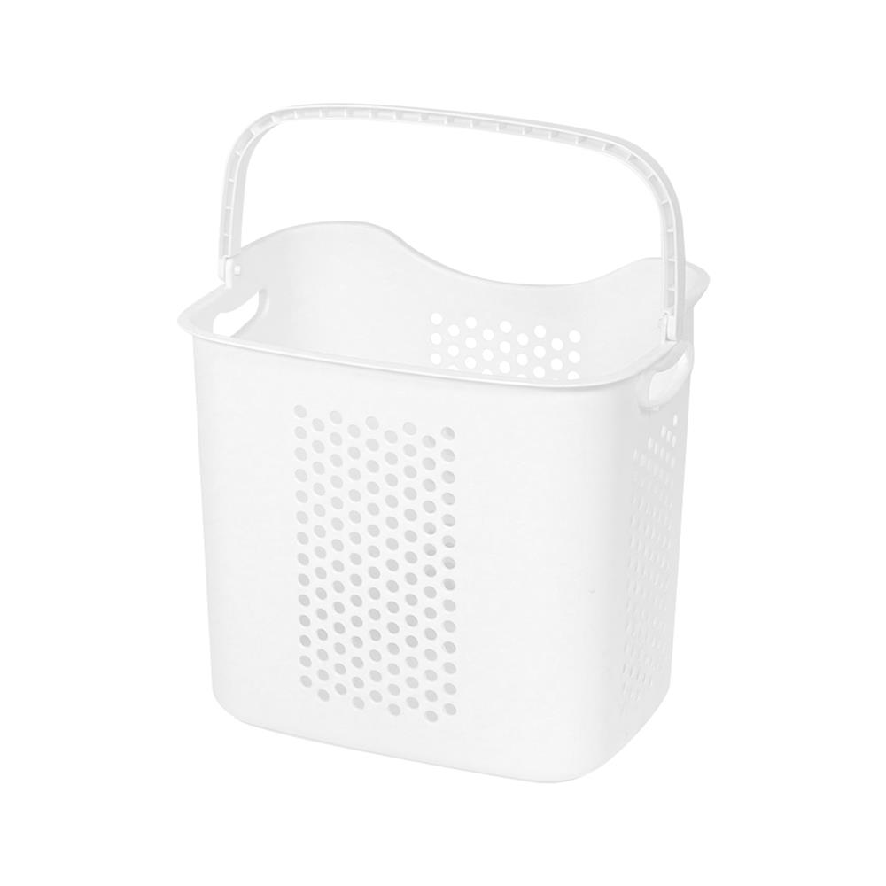 ตะกร้าผ้าเหลี่ยมมีล้อ 2 ชั้น PLIM 1025M2 สีขาว